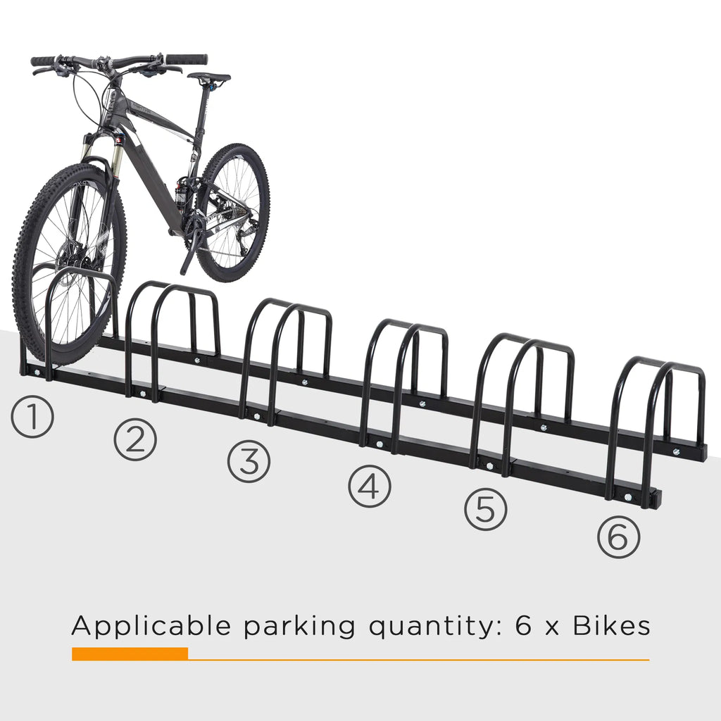 Bike Floor Parking Rack for 6 Bikes, Steel Garage Storage Stand – image 4