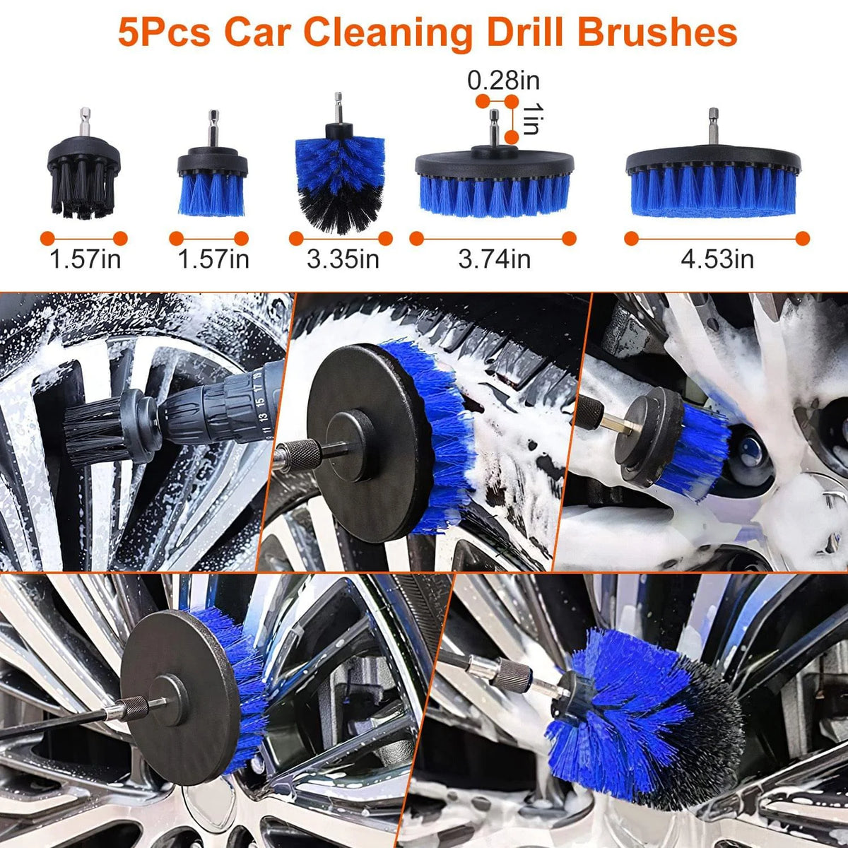 Car Detailing Brush Kit 26 Pcs Drill Brush and Buffing Pads – image 9