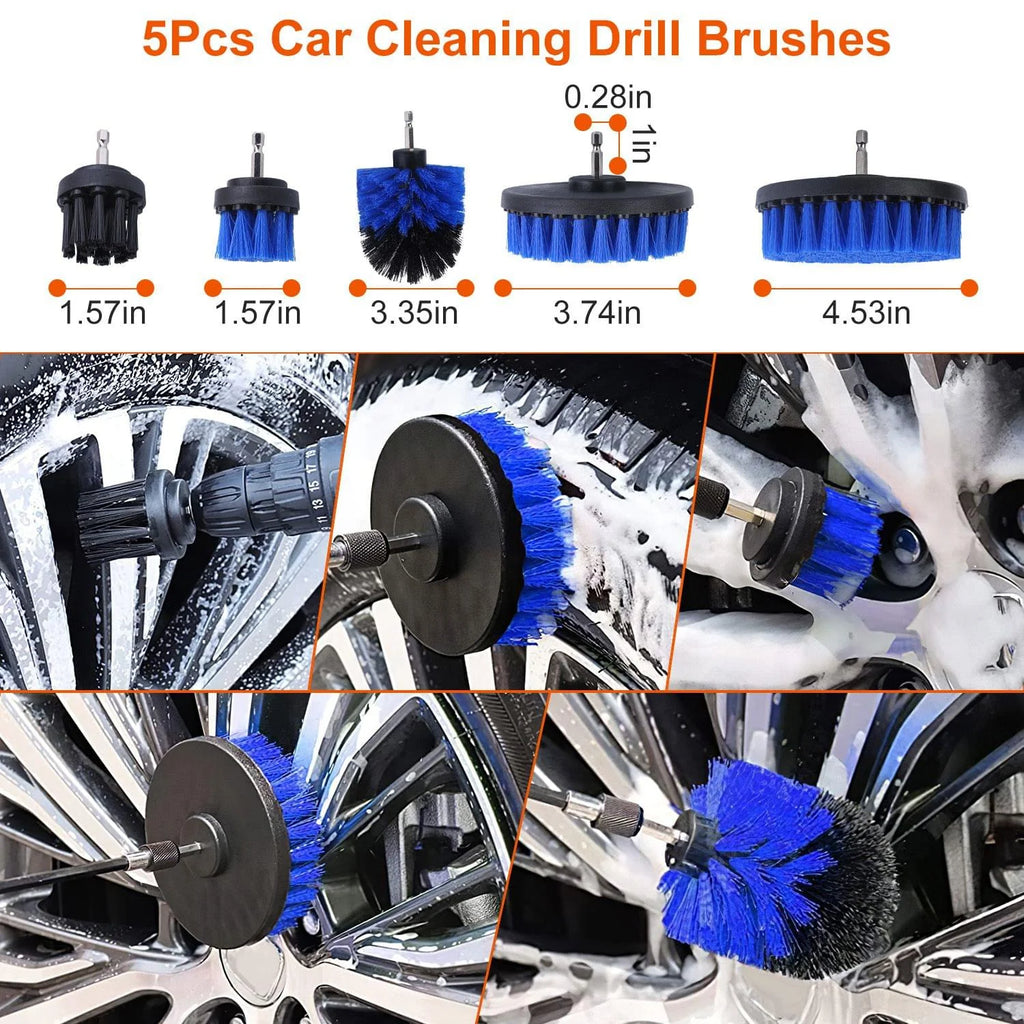 Car Detailing Brush Kit 26 Pcs with Drill Brushes and Polishing Pads – image 10