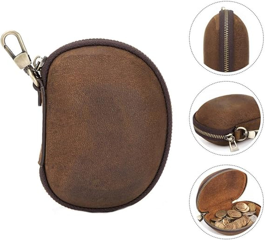 Leather Coin Pouch Keychain – Vintage Mini Coin Purse – image 6