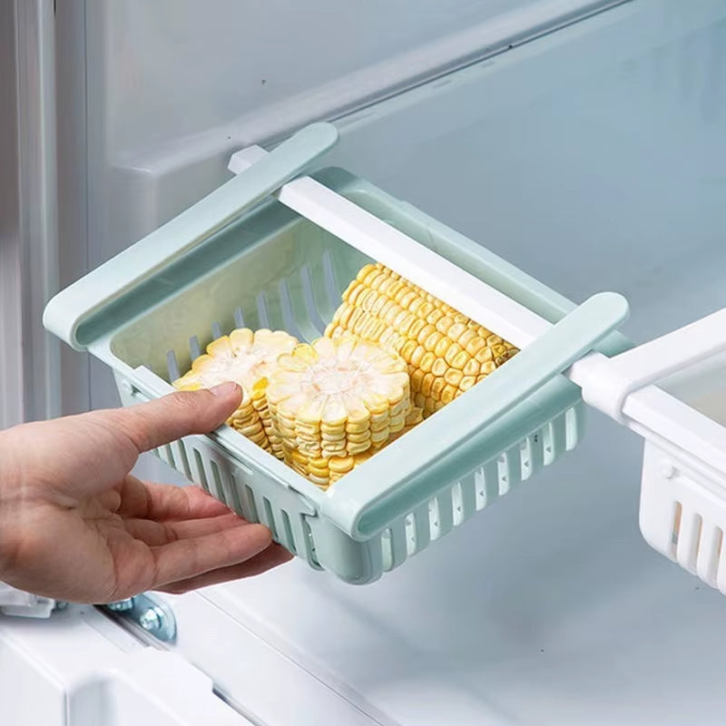 Fridge Drawer Organizer - Expandable Hanging Under-Shelf Bin – image 5
