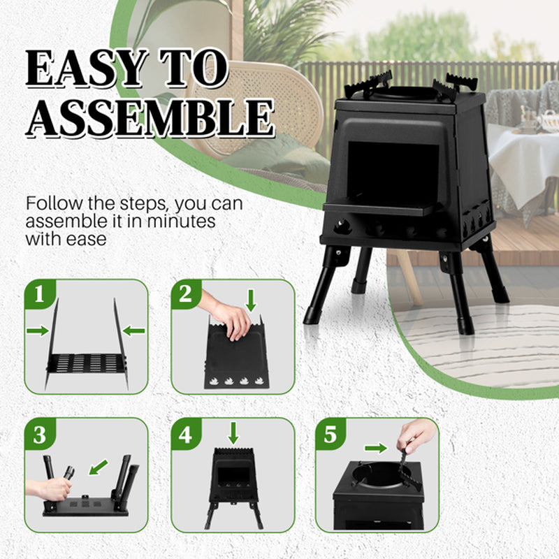 Portable Wood Burning Camping Stove with Carry Bag, 14 x 14 x 18 in – image 8
