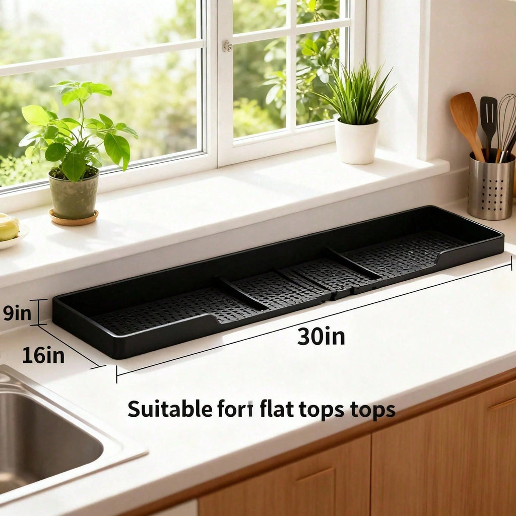 Stove Back Shelf, 30 in Heat-Resistant Silicone Spice Rack – image 2