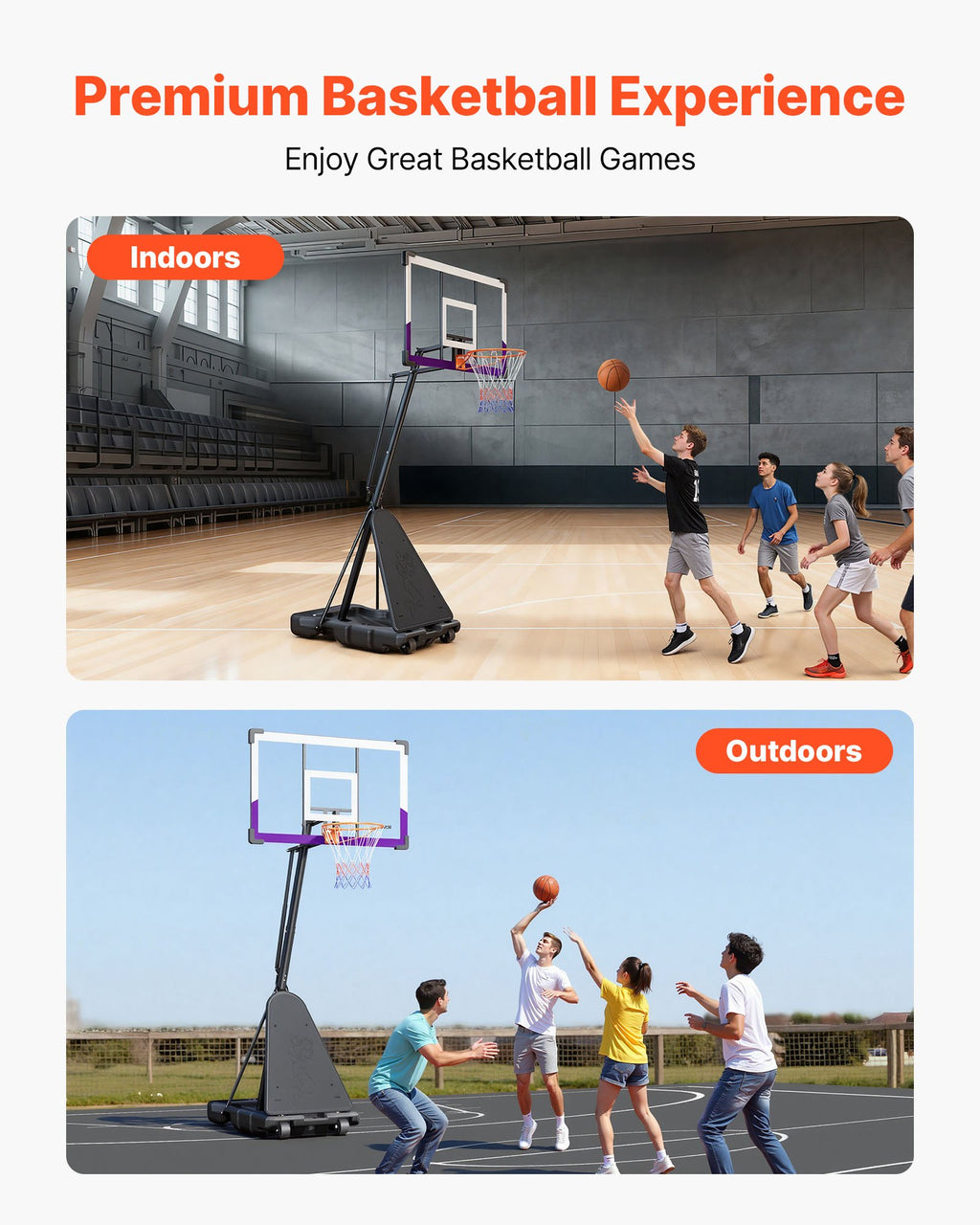 Portable Basketball Hoop 10 Ft Adjustable With 48 Inch Backboard – image 2