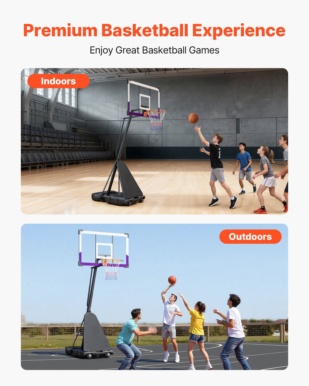 Portable Basketball Hoop 10 Ft Adjustable With 48 Inch Backboard – image 2