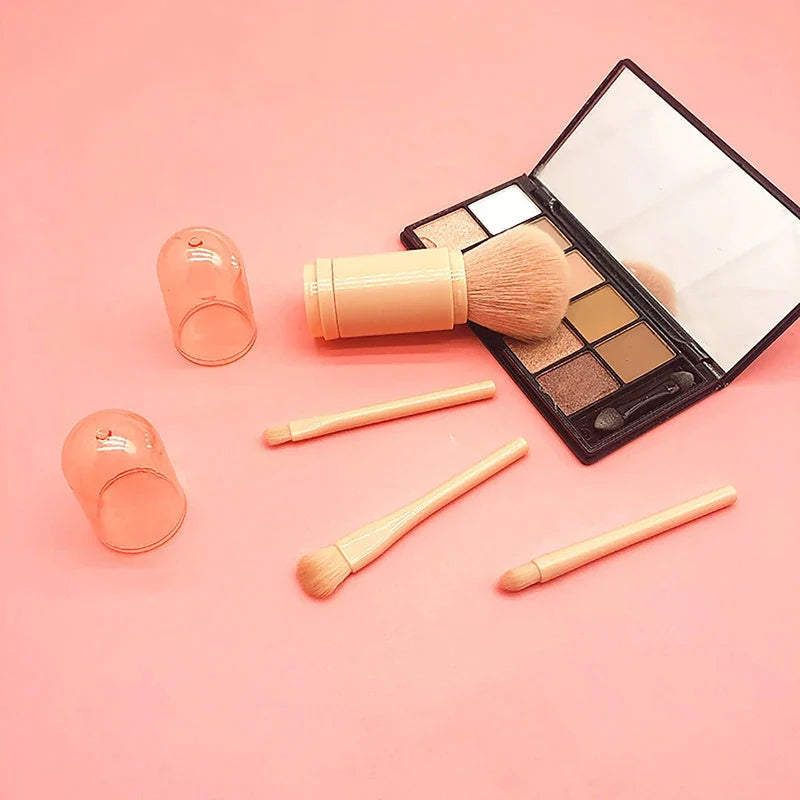 Travel Makeup Brush Set 4-in-1, Capped Portable Face Brushes – image 3