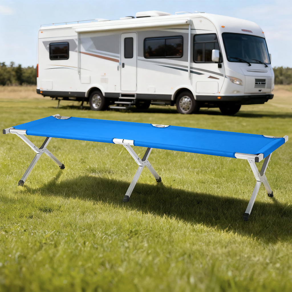 Aluminum Folding Camping Cot with Carry Bag, Blue – image 12