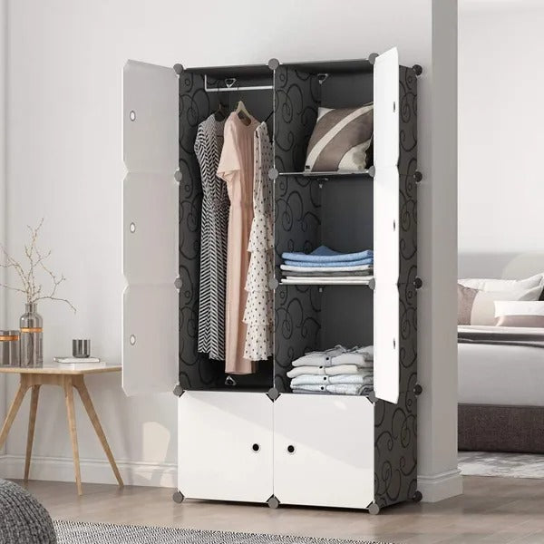 Cube Storage Organizer 8-Cube – Modular Closet Shelves with Rod