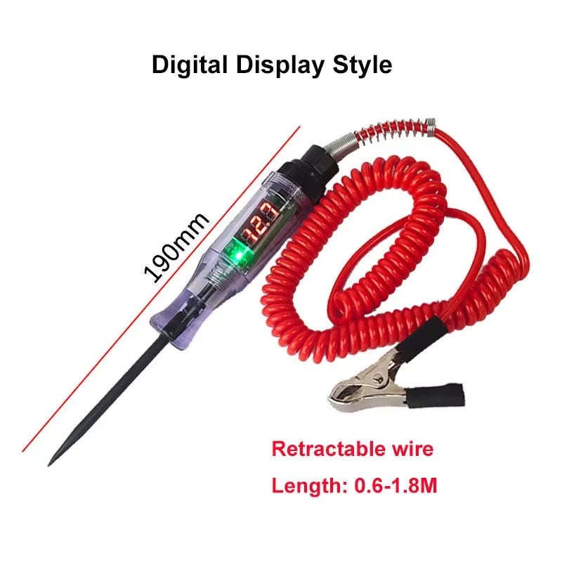 6V-24V Automotive Circuit Tester - Test Light Probe Pen with Clip – image 3