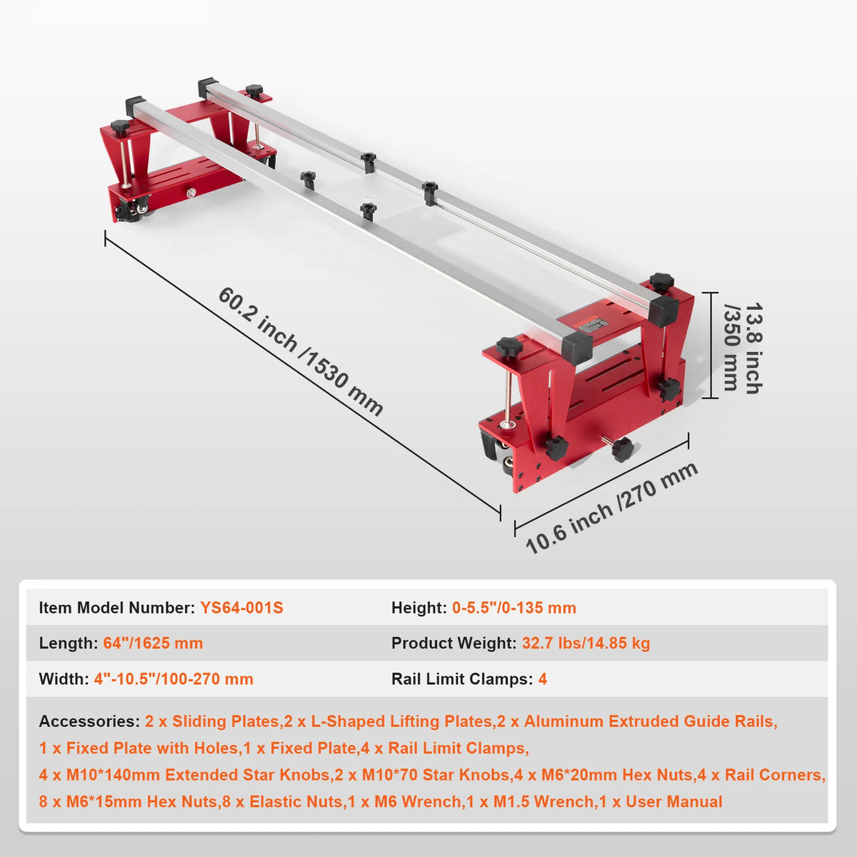 Router Sled Slab Flattening Jig – 60 in Adjustable Aluminum – image 7