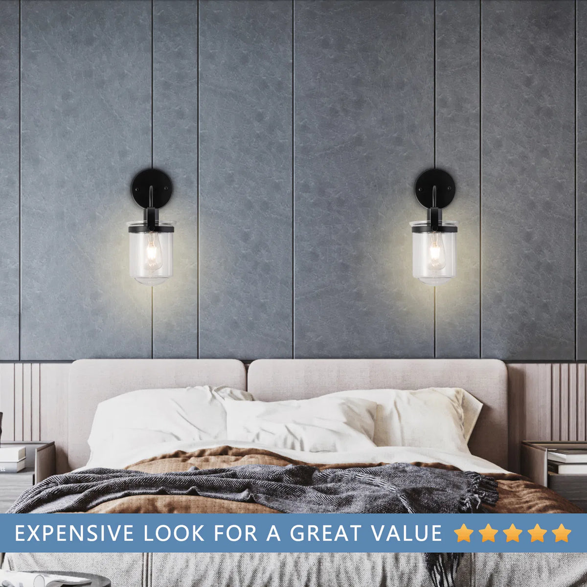 Modern 1-Light Wall Sconce with Clear Glass Globe Shade