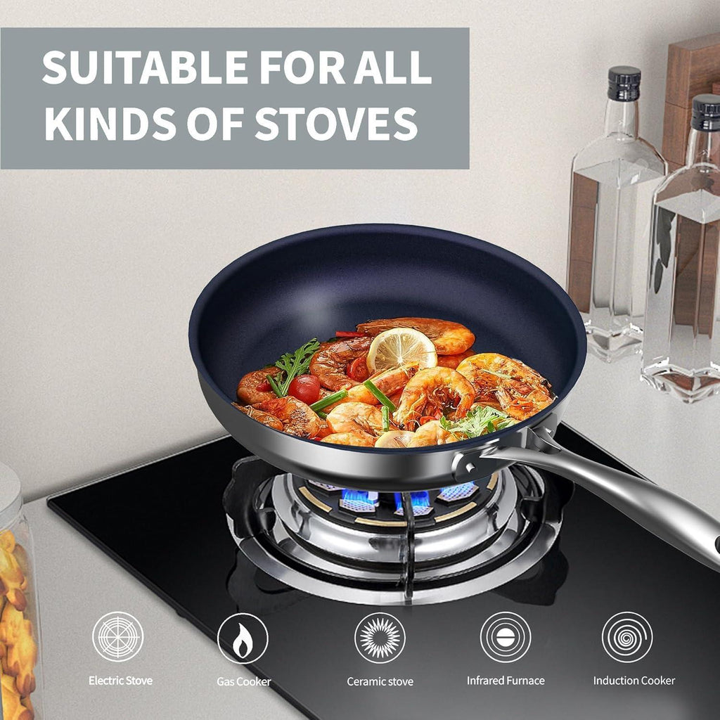 10 Inch Titanium Stainless Steel Frying Pan, PFAS-Free Nonstick – image 13