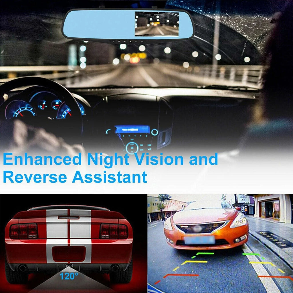 Rearview Mirror Car Dash Cam 1080P, Front and Rear