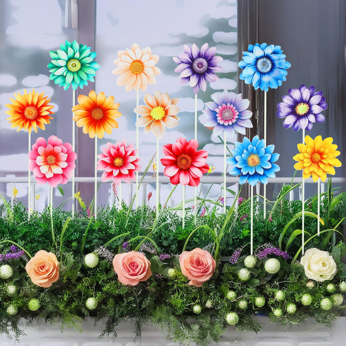 Flower Garden Stakes 14 Pcs – Colorful Yard and Planter Stakes – image 5