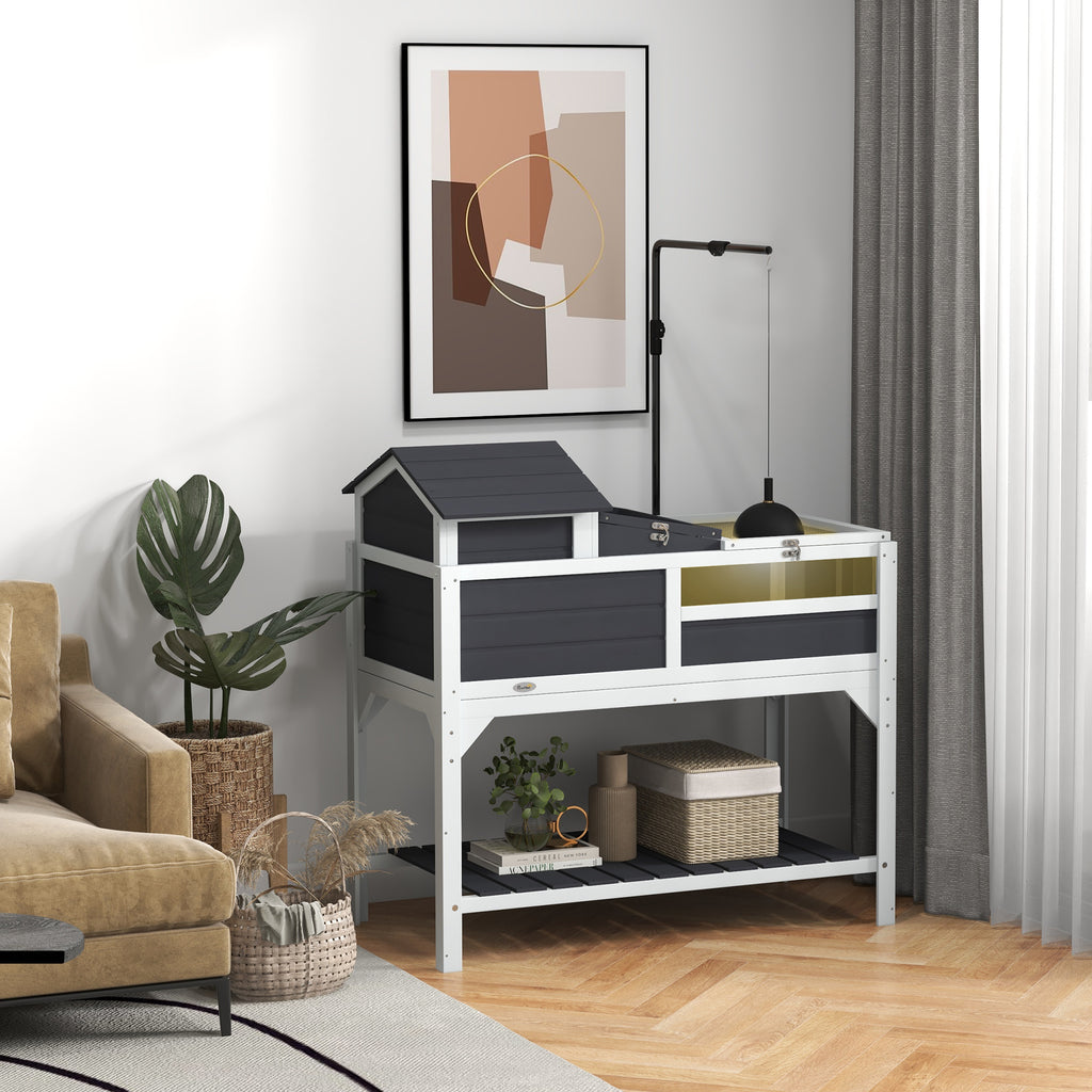 Tortoise Enclosure with Adjustable Lamp Holder, Ramp and Storage Shelf – image 2