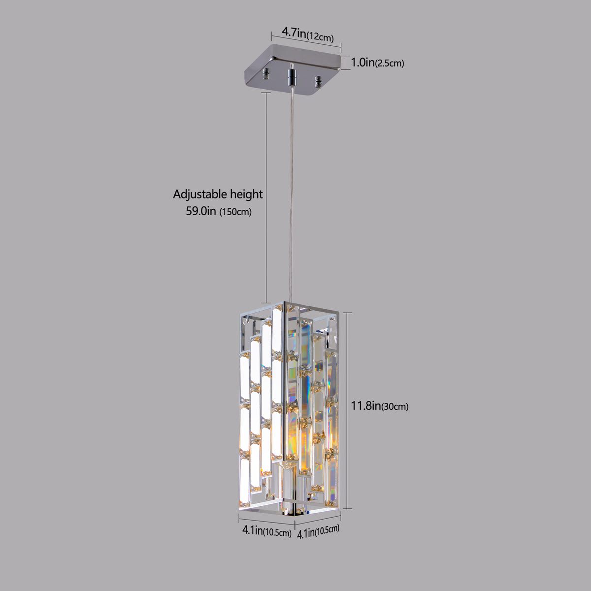 Crystal Mini Pendant Lights, Set of 3, Chrome Kitchen Island Lights