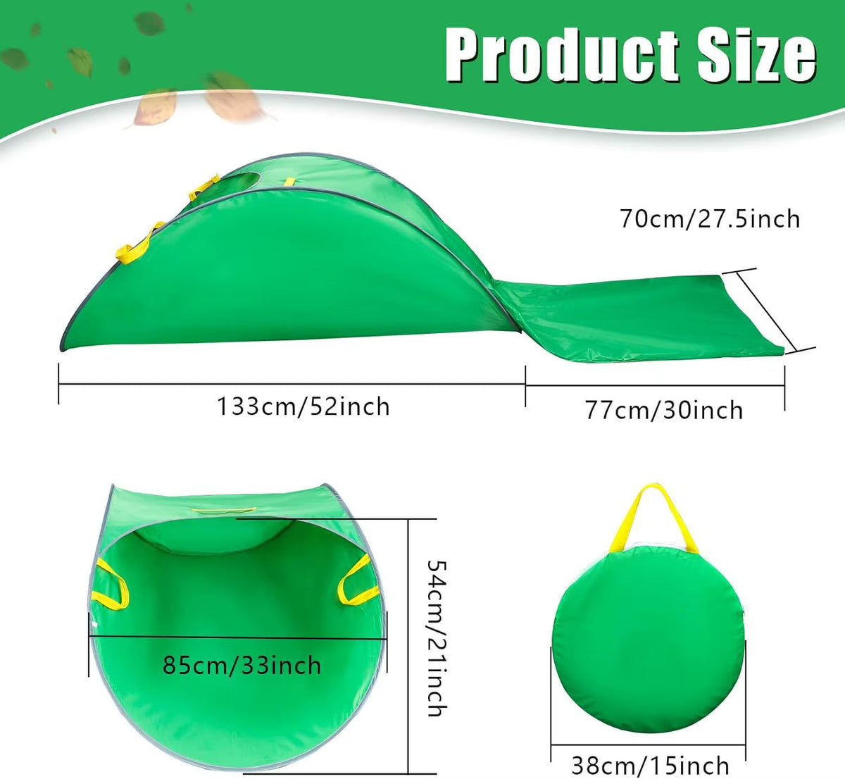 Pop-Up Reusable Leaf Collector Bag 83 X 33 In