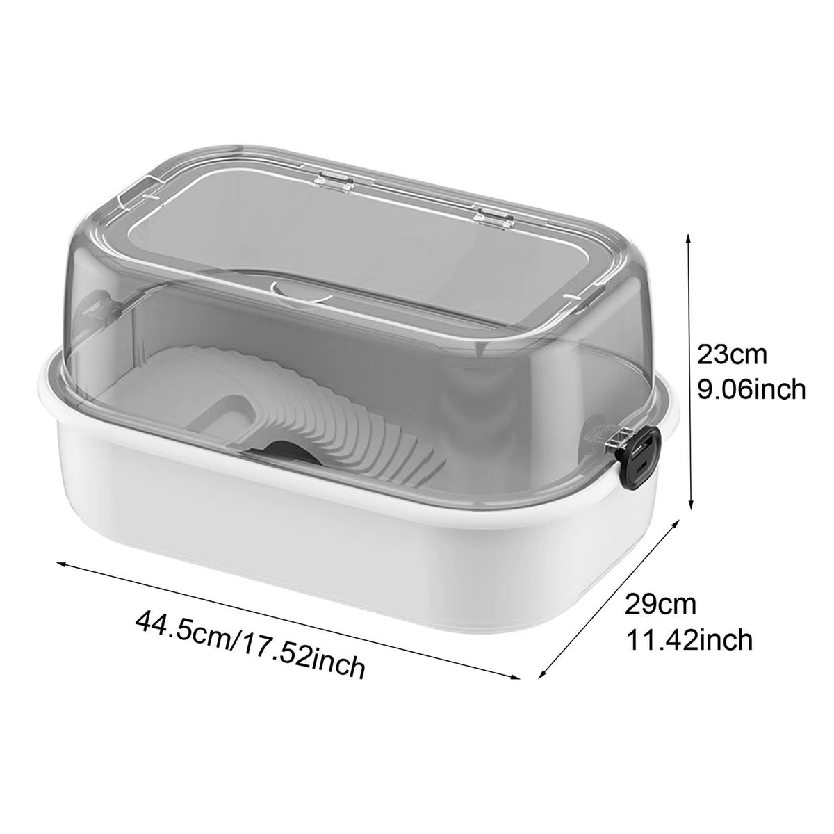Turtle Tank with Basking Platform, 17.5 in Escape-Proof Habitat, Gray – image 7