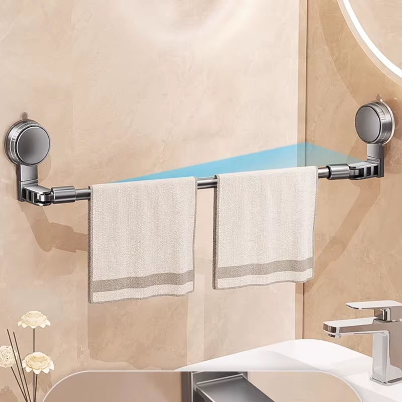 Suction Cup Towel Bar - Adjustable No-Drill Bathroom Towel Rod – image 4