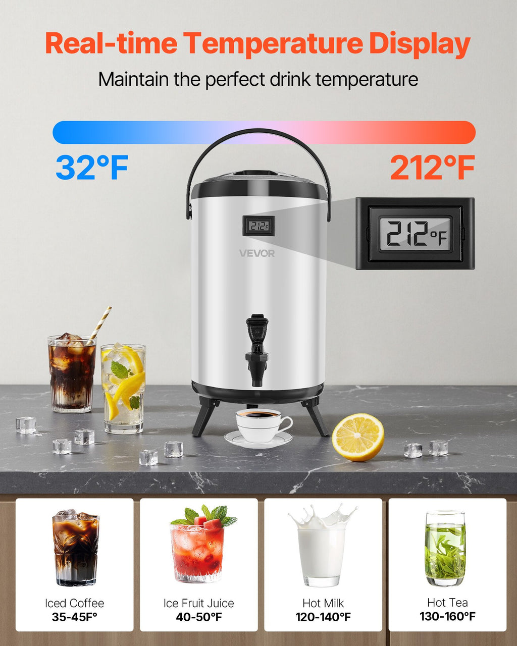 3.2 Gallon Stainless Thermal Urn with Temperature Display – image 2
