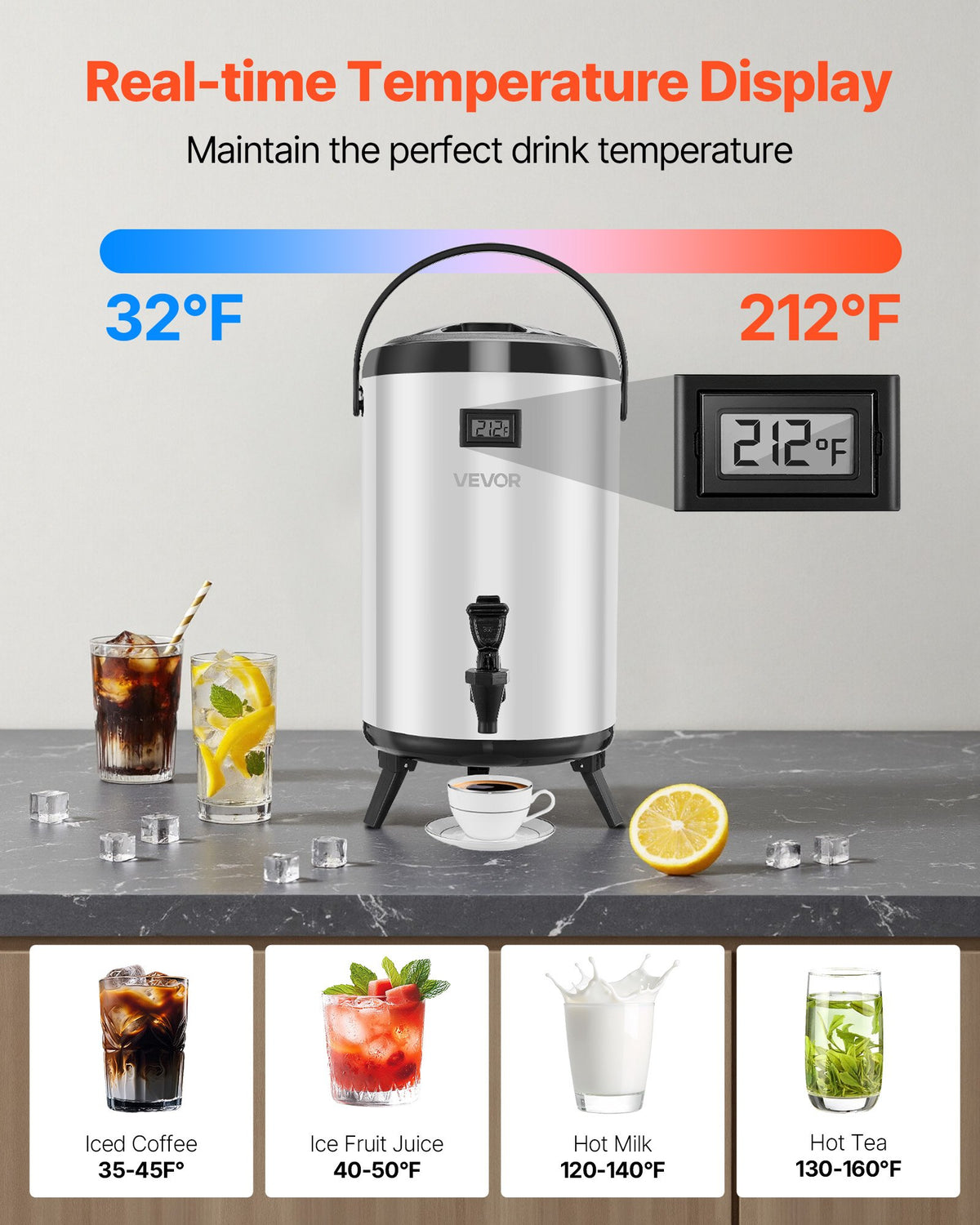 3.2 Gallon Stainless Thermal Urn with Temperature Display – image 2