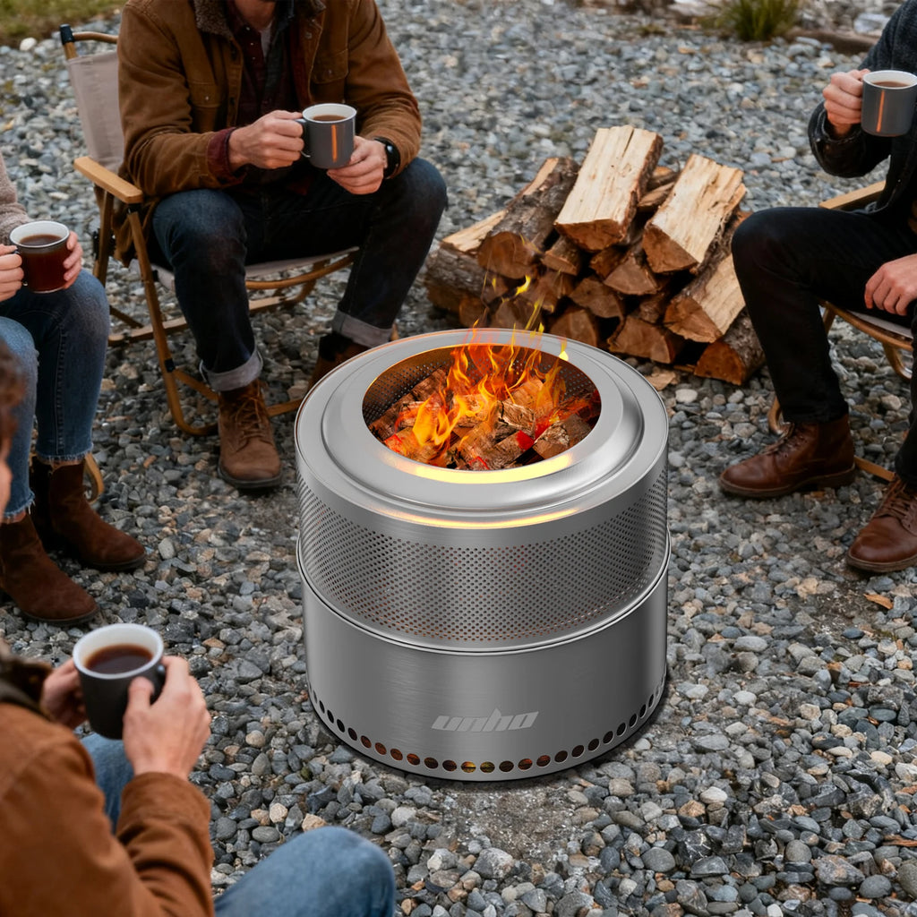 Smokeless Wood Burning Fire Pit with Carry Bag – Stainless Steel – image 2