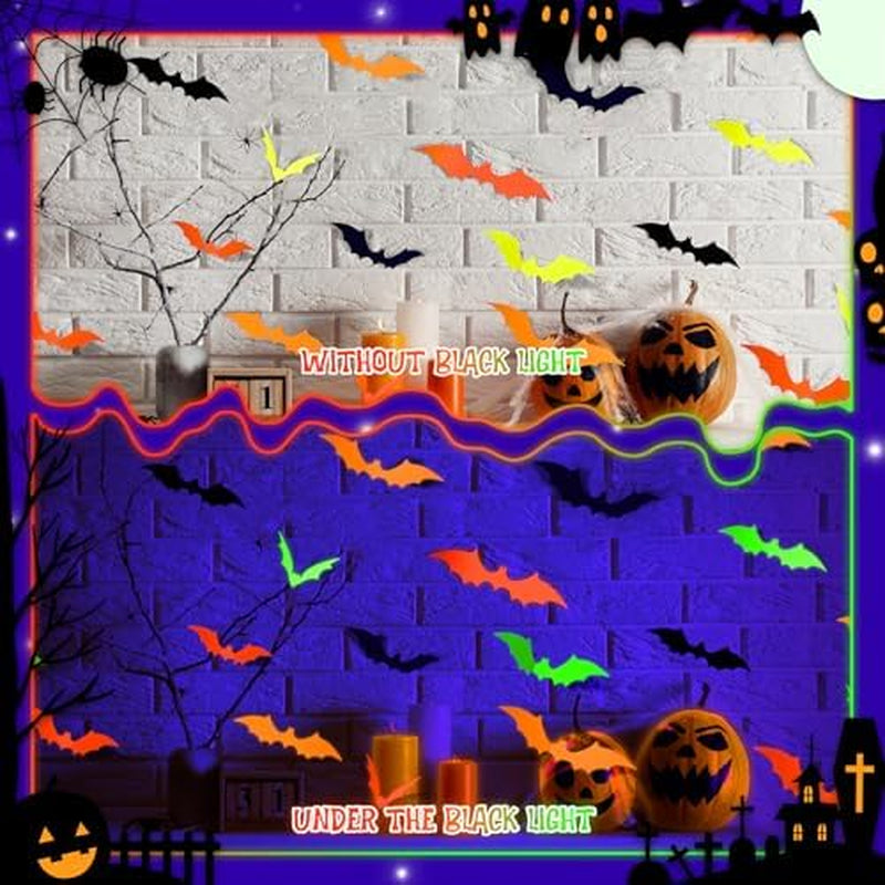 Glow in the Dark Bat Wall Stickers – 72 Pcs Halloween Decals, 4 Sizes – image 7