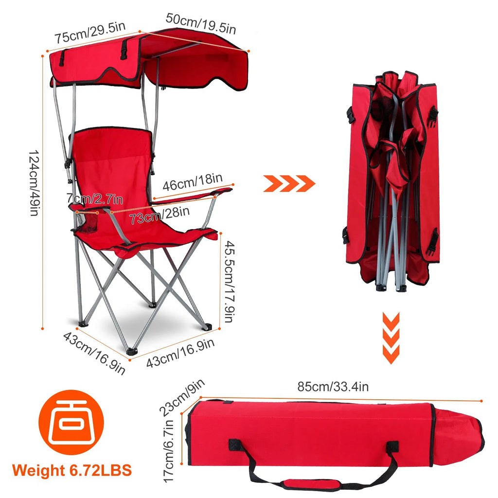 Folding Canopy Lawn Chair with Cup Holder, 330 lb Capacity – image 8