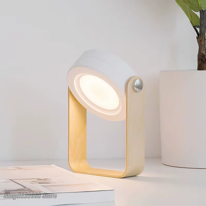 Folding Wood Handle Lantern Lamp - Telescopic USB Rechargeable LED Reading Light
