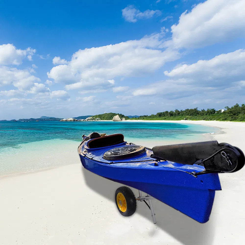 Kayak Cart, Folding Aluminum Canoe Trolley with Removable Wheels – image 19