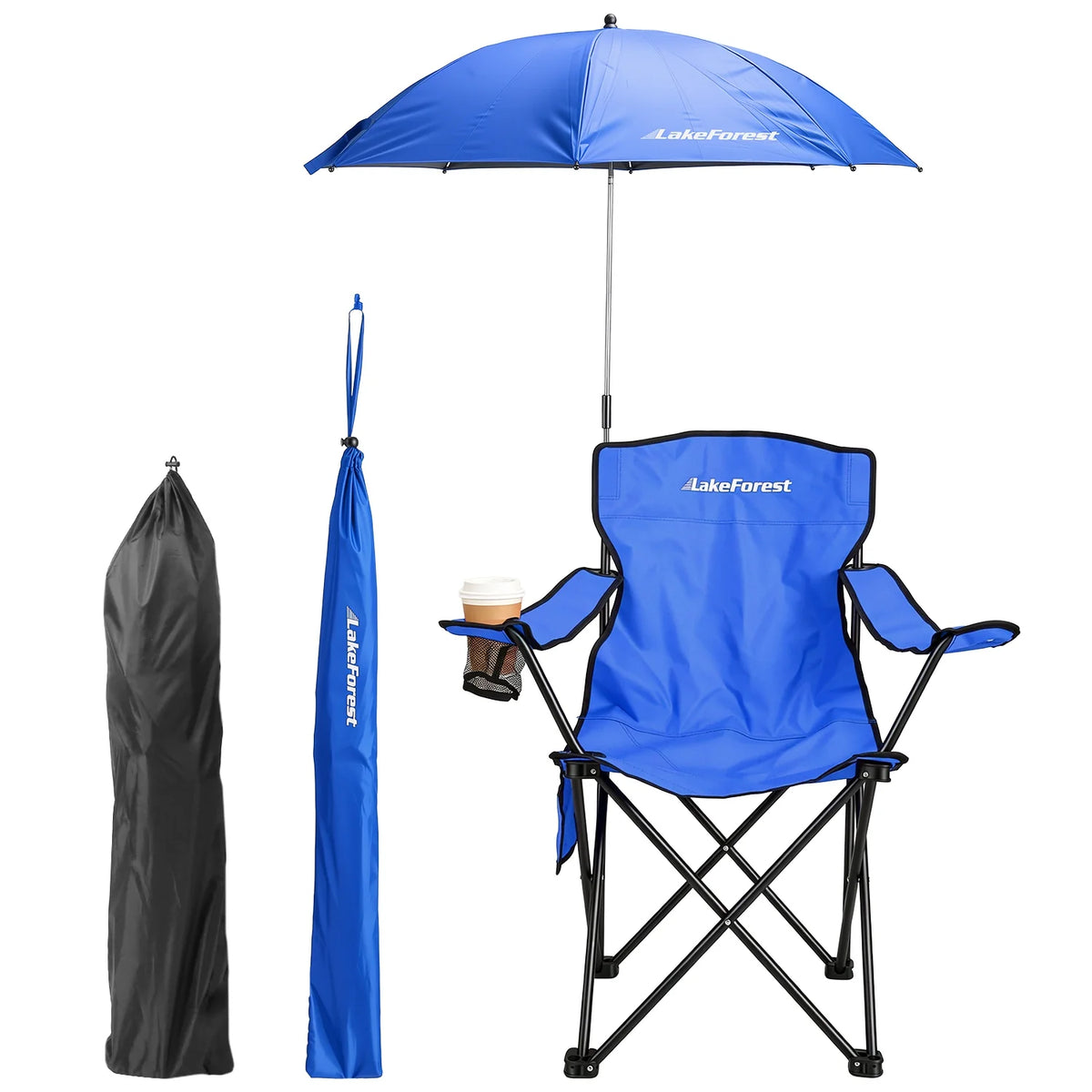Camping Chair with Umbrella, Folding Outdoor Chair with Cup Holder – image 8
