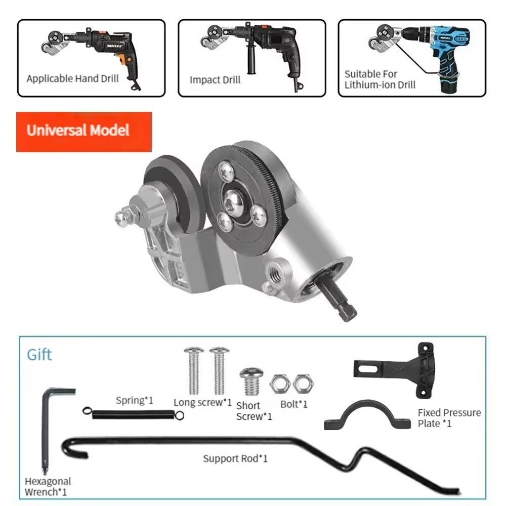 Drill Attachment Metal Sheet Nibbler - Plate Cutter Shear Tool for Power Drills