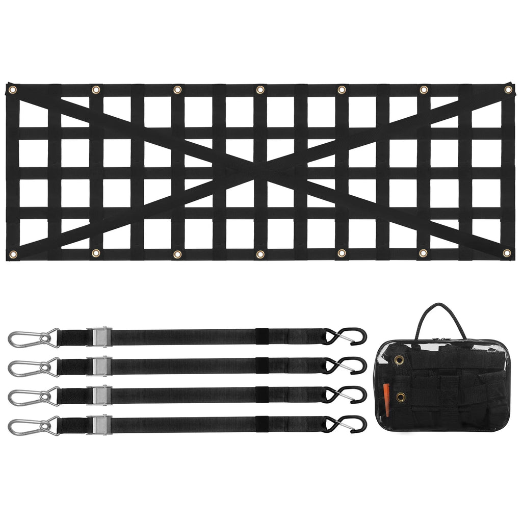 Tailgate Net 54 x 18 in, Heavy Duty Truck Bed Cargo Net with 4 Straps – image 11