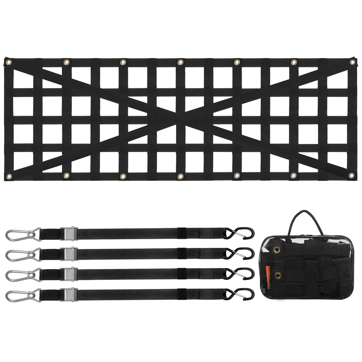 Tailgate Net 54 x 18 in, Heavy Duty Truck Bed Cargo Net with 4 Straps – image 11
