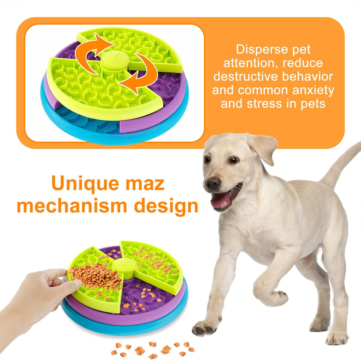 Dog Puzzle Feeder - 3-in-1 Rotating Lick Mat and Slow Feeder – image 6