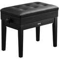 Adjustable Height Piano Bench with Music Book Storage