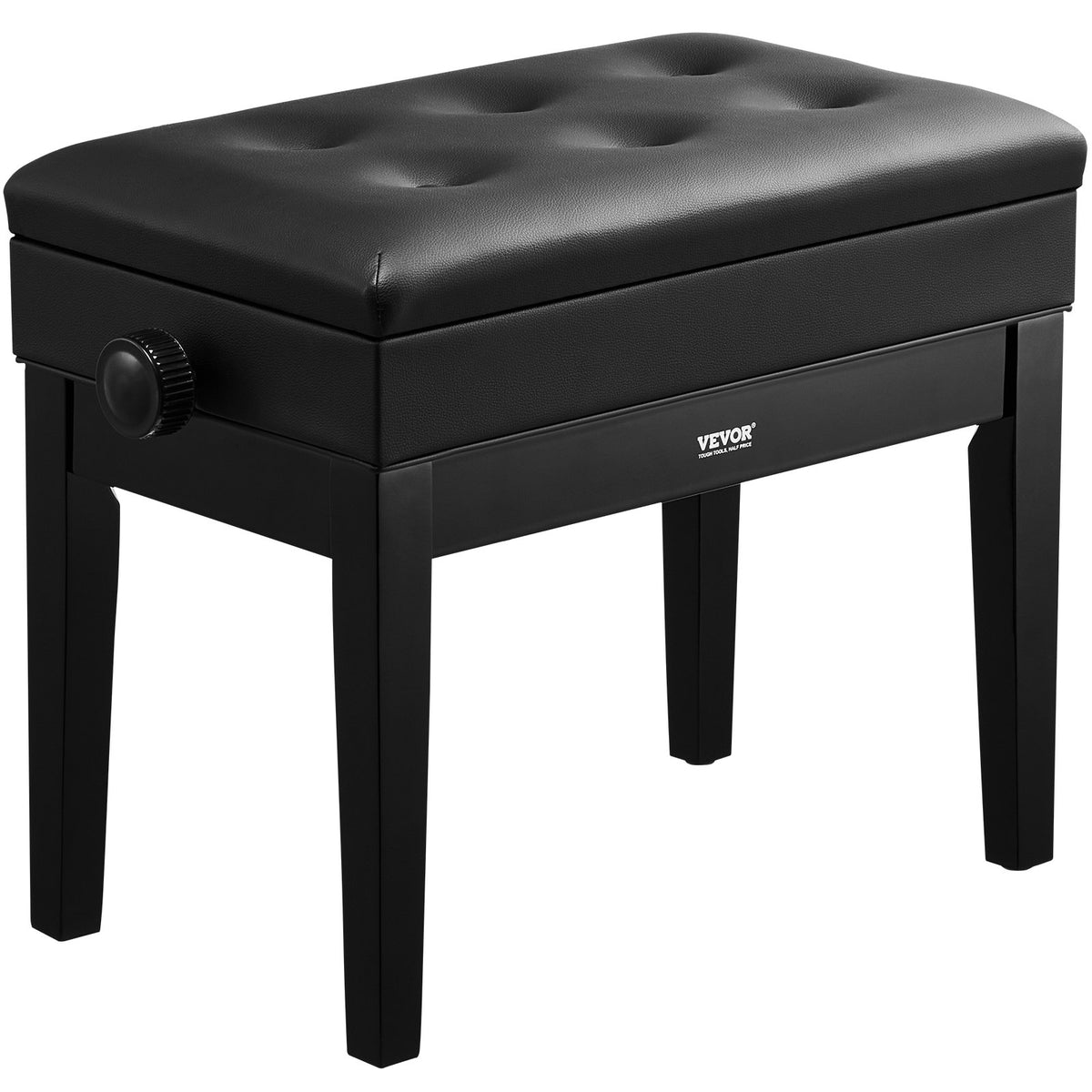 Adjustable Height Piano Bench with Music Book Storage