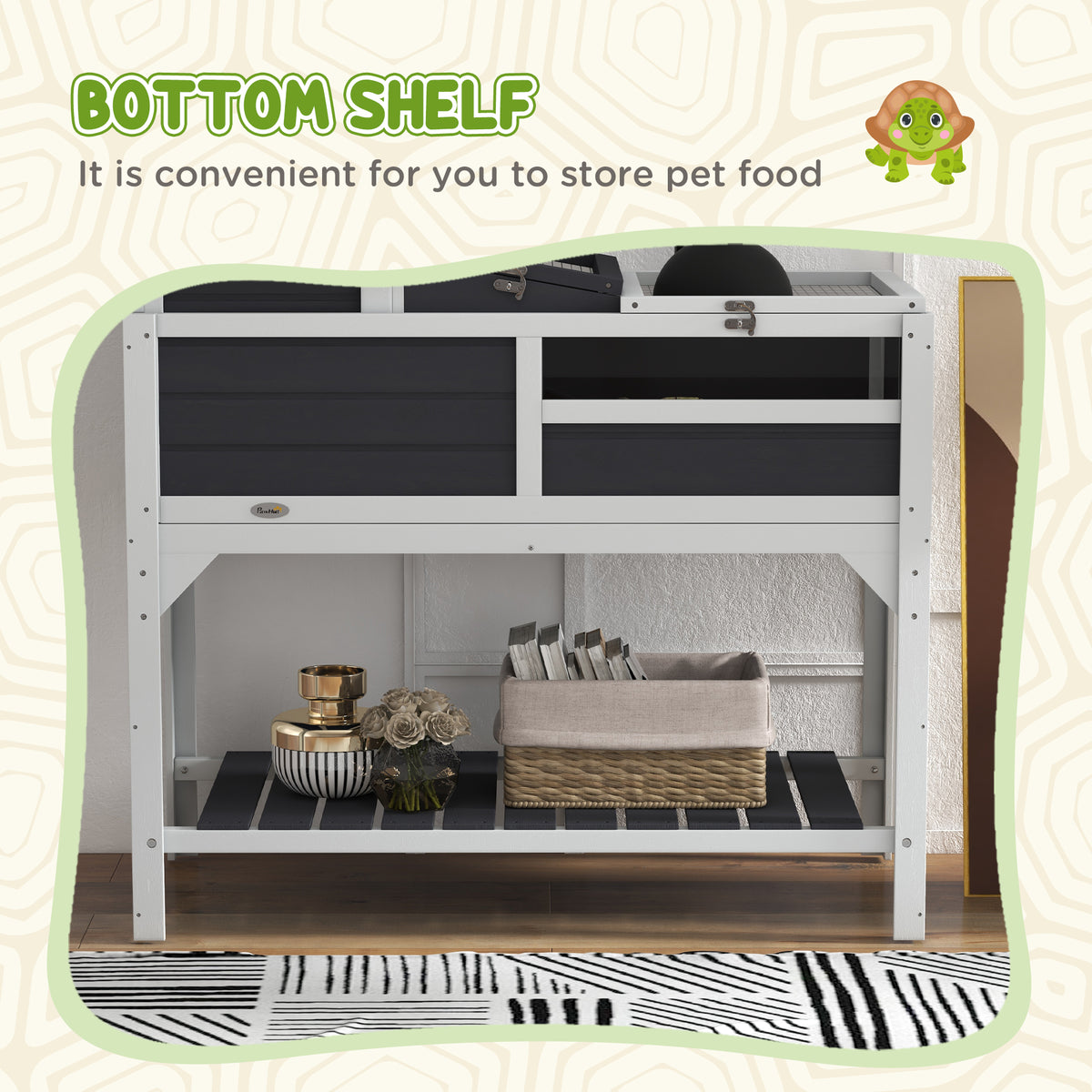 Tortoise Enclosure with Adjustable Lamp Holder, Ramp and Storage Shelf – image 7