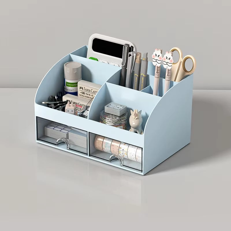 Desk Organizer Box with 6 Compartments and 2 Drawers – image 8