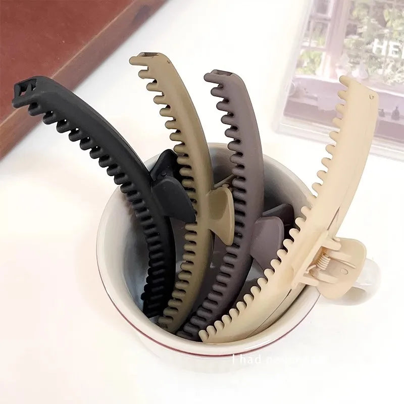 Hair Claw Clip Long Slim Solid Color for Thick Hair – image 4