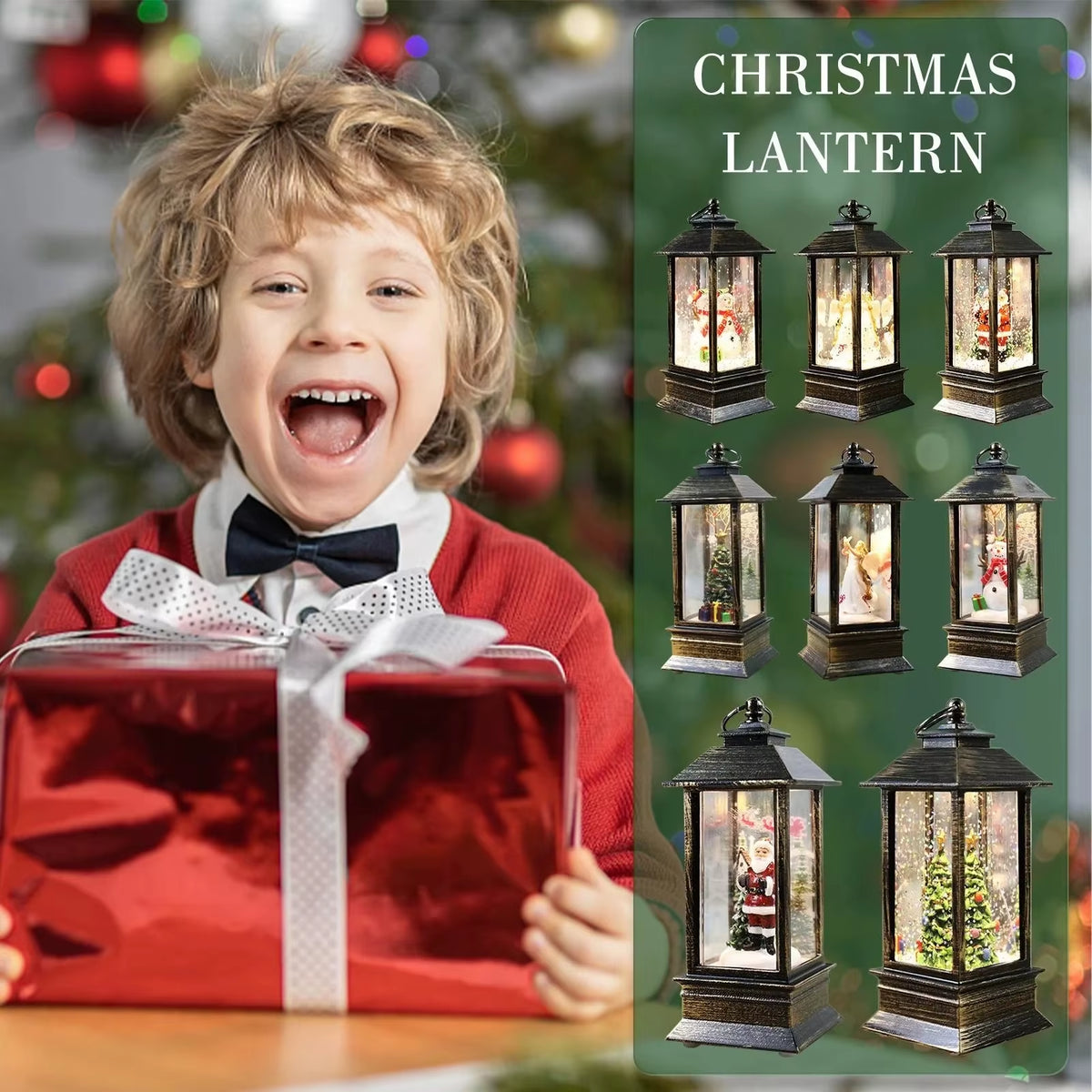 Santa & Snowman Hanging Christmas Lanterns – image 2