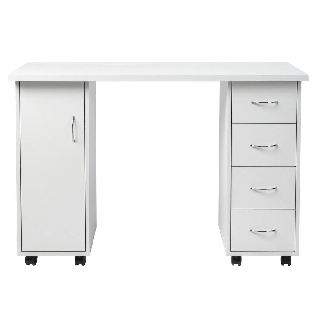 White Manicure Nail Table with Wrist Rest and Drawers – image 5
