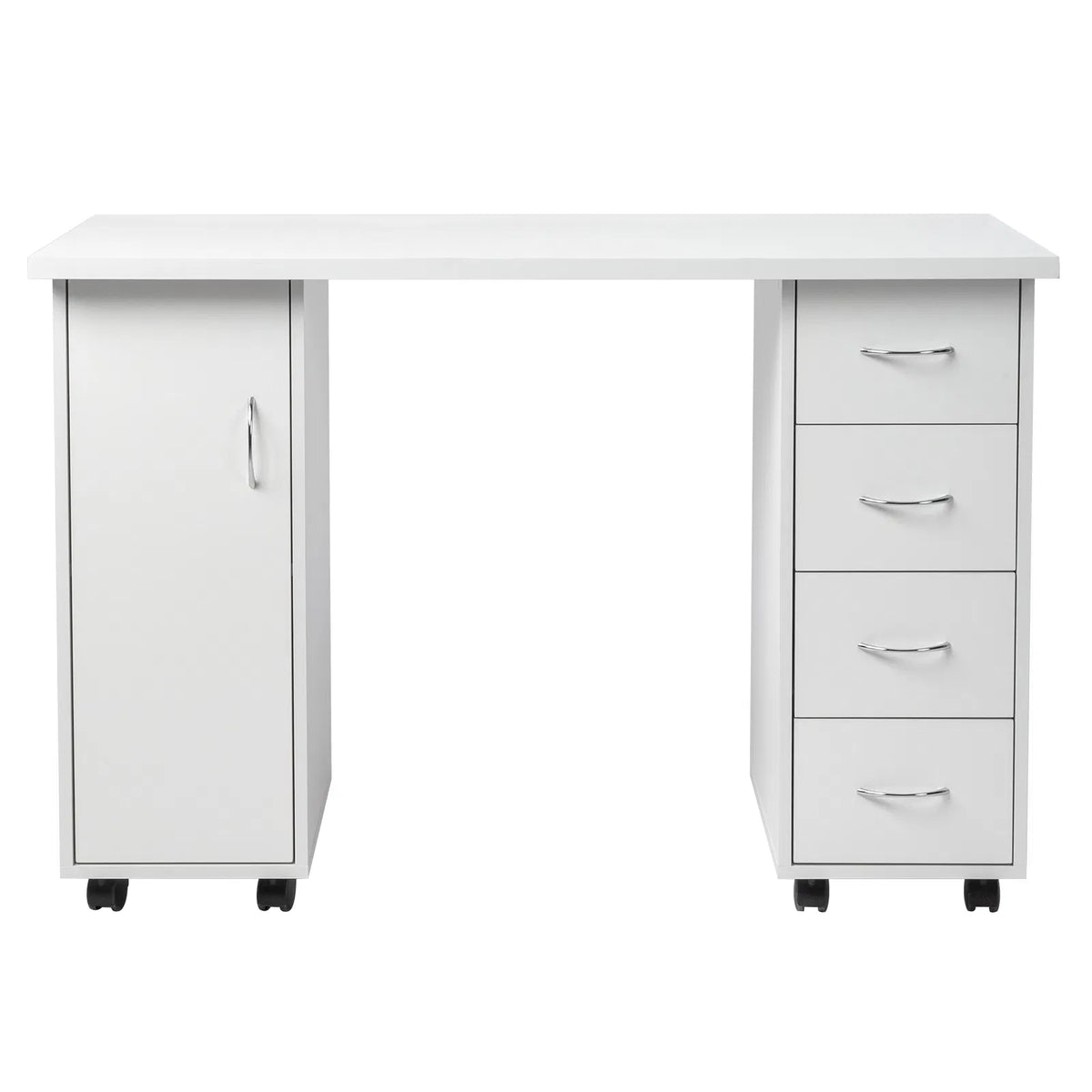 White Manicure Nail Table with Wrist Rest and Drawers – image 5