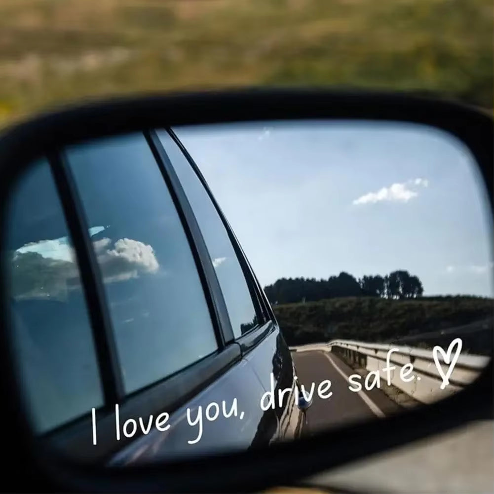 Car Mirror Decal - Drive Safe I Love You Rearview Mirror Sticker – image 4