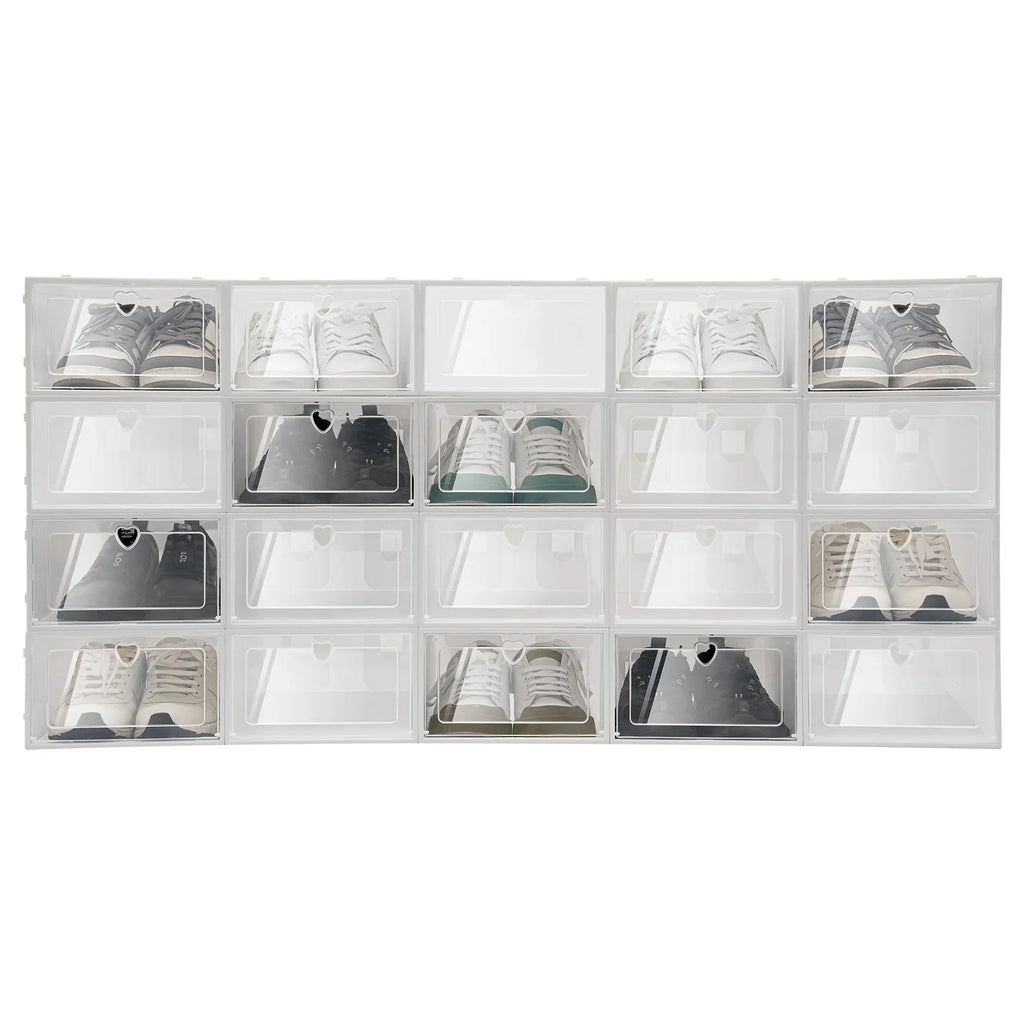 Clear Shoe Storage Boxes 20-Pack - Stackable Foldable Organizers – image 4
