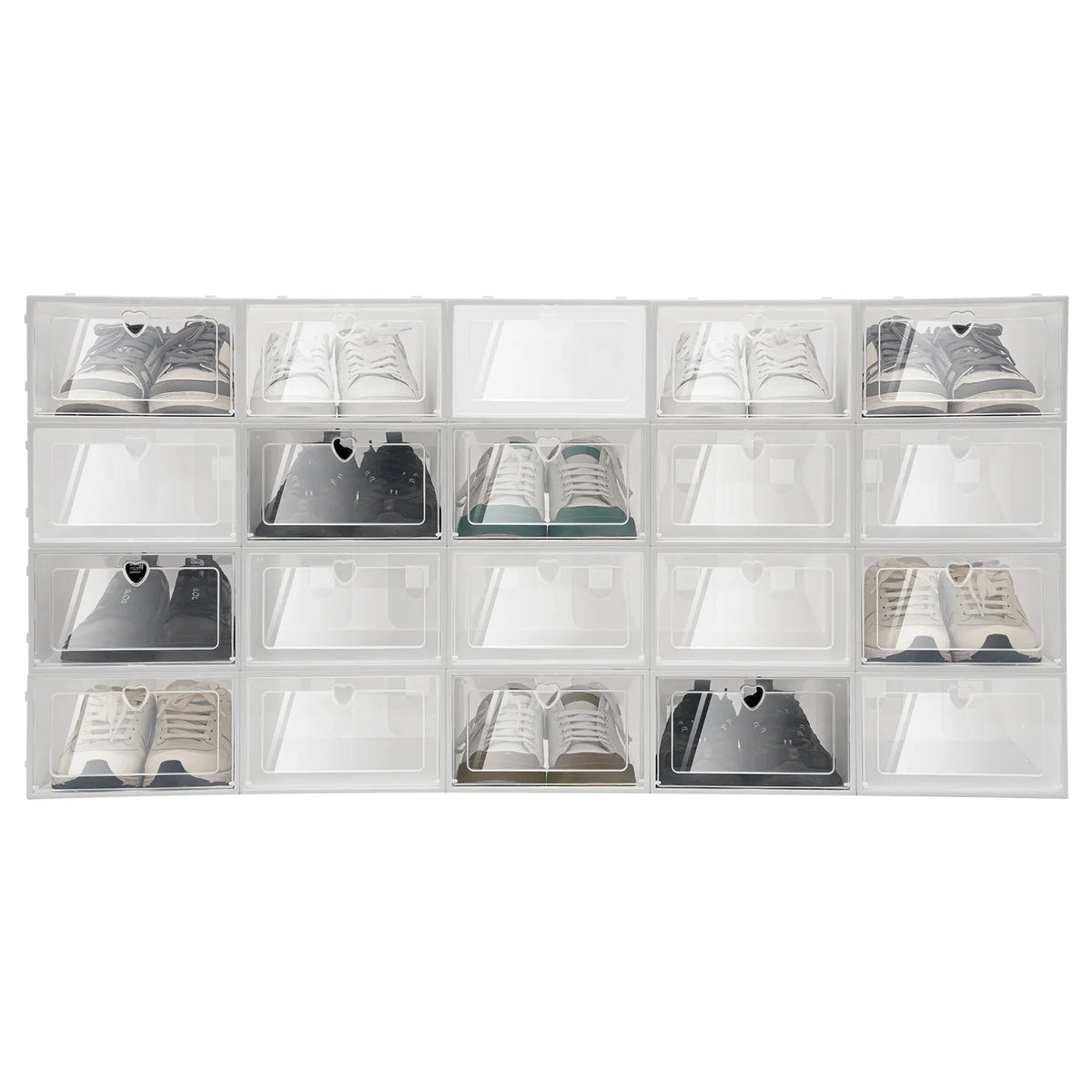 Clear Shoe Storage Boxes 20-Pack - Stackable Foldable Organizers – image 4