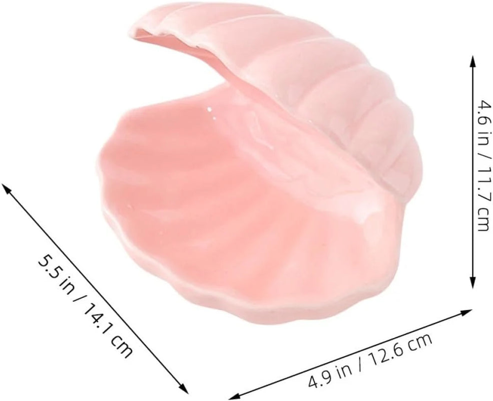 Pink Shell Jewelry Box - Ceramic Ring Dish with Lid – image 4