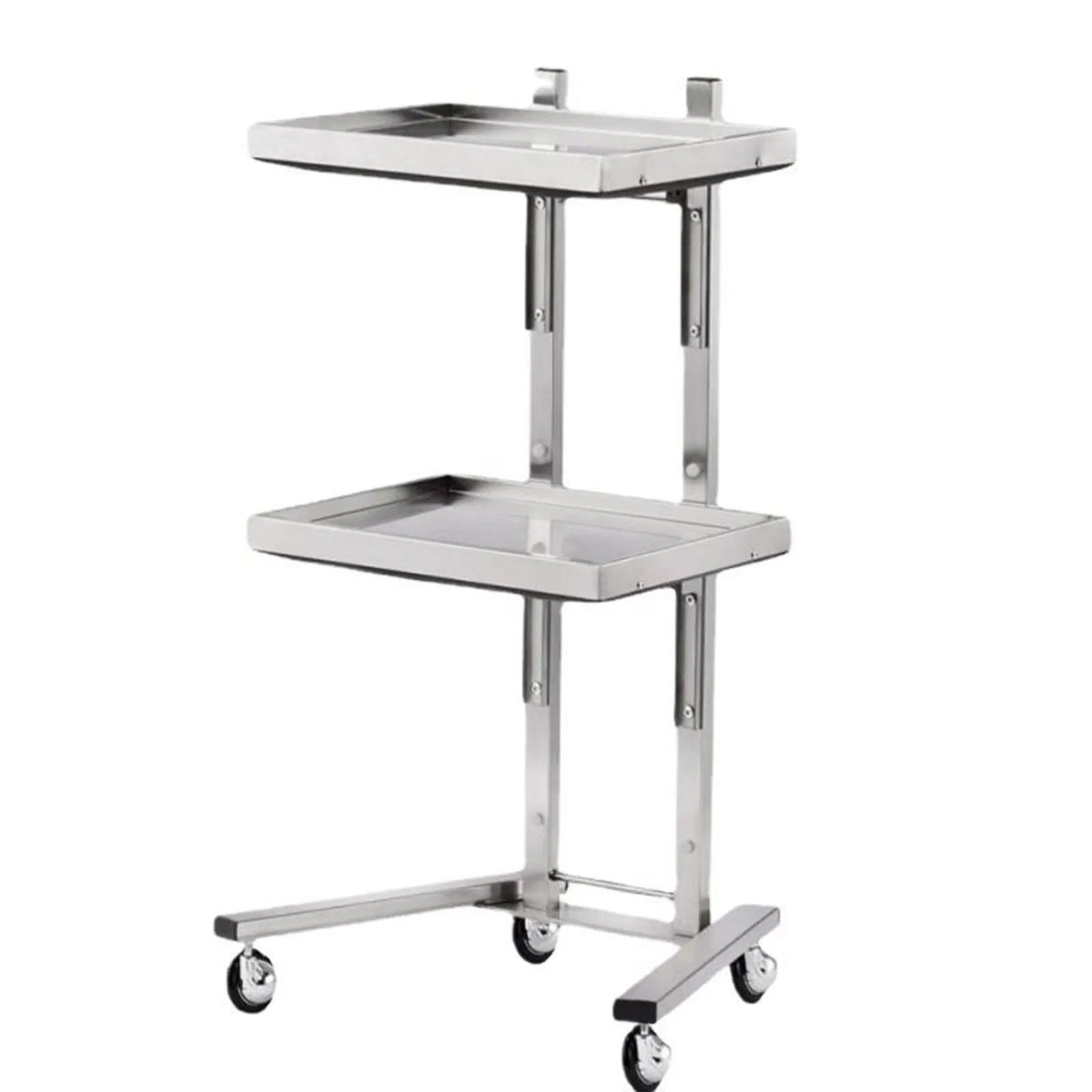 2 Tier Stainless Steel Salon Spa Rolling Cart with Folding Trays – image 6