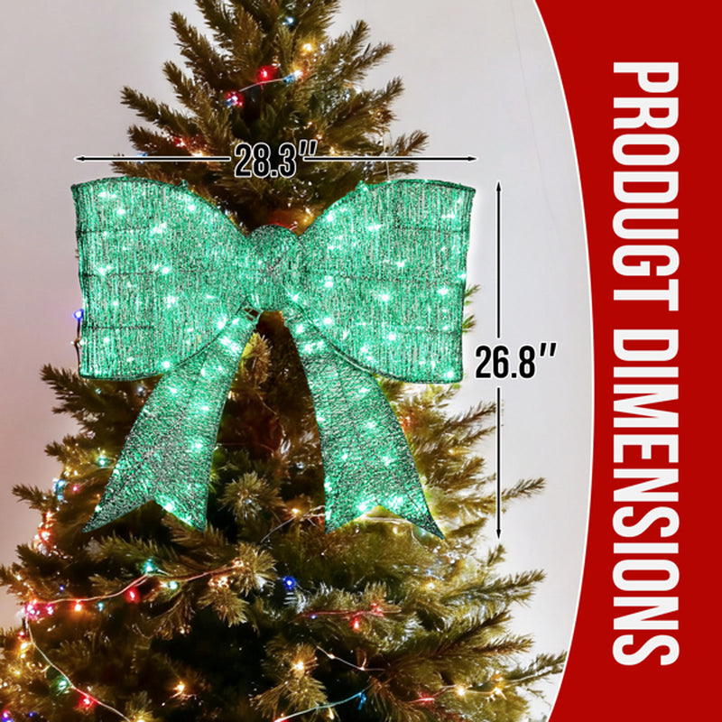 Pre-Lit Giant Christmas Bow Outdoor Decoration with 124 LED Lights – image 10