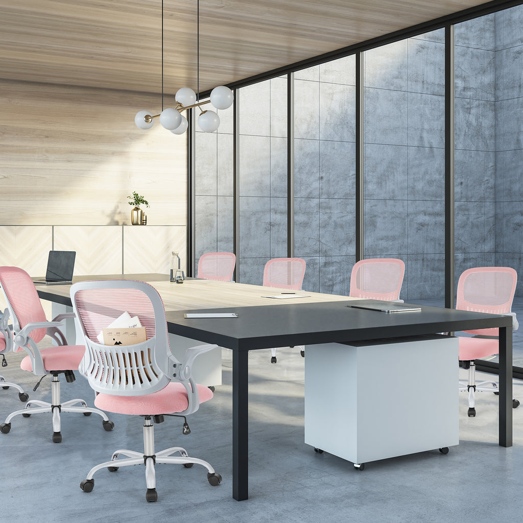 Tall Drafting Chair with Adjustable Foot Ring for Standing Desks, Pink – image 7